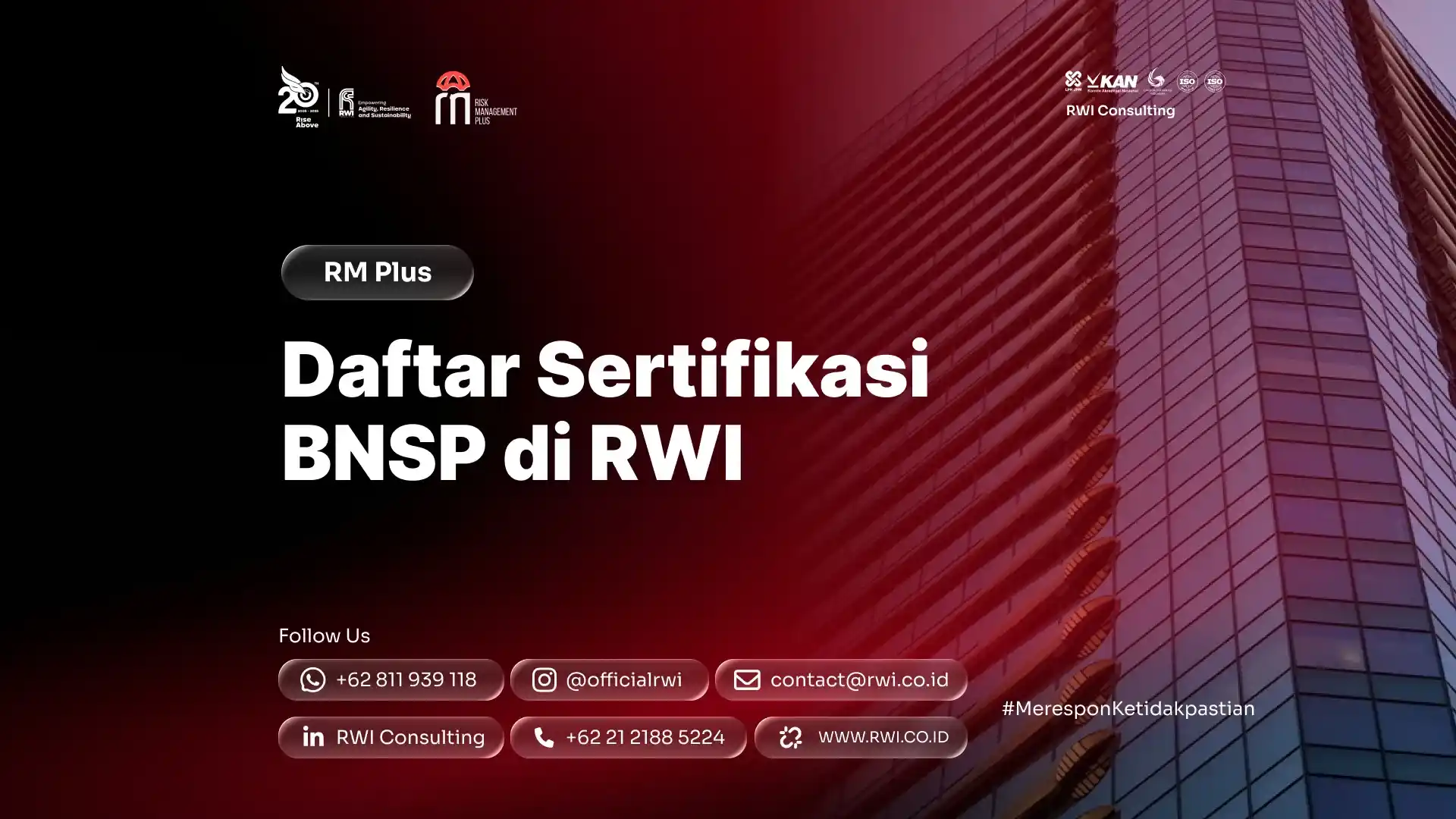 Daftar Sertifikasi BNSP di RWI: CRA dan CRP (Jalur Kompetensi Manajemen Risiko)