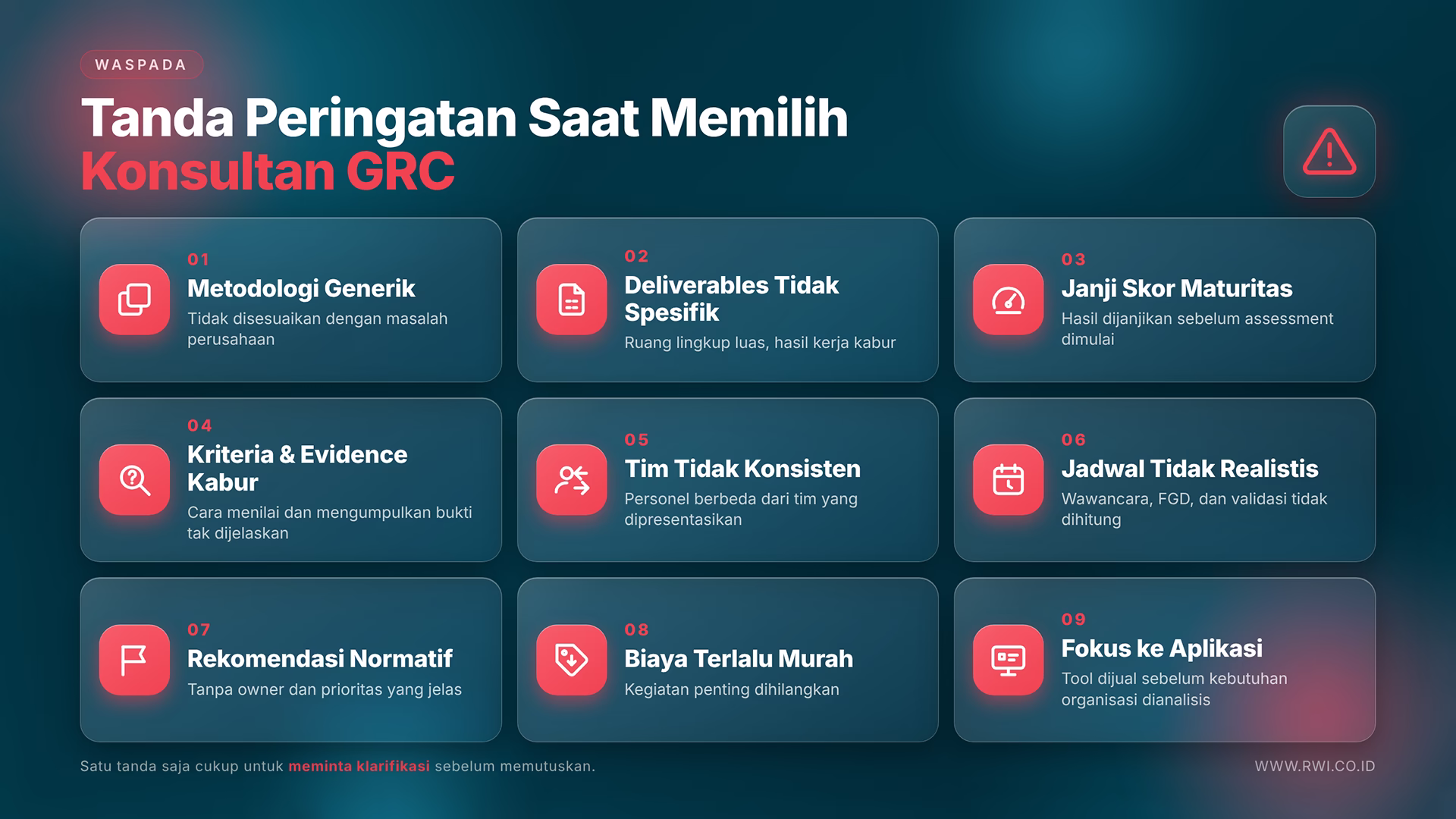 Tanda Peringatan Saat Memilih Konsultan GRC